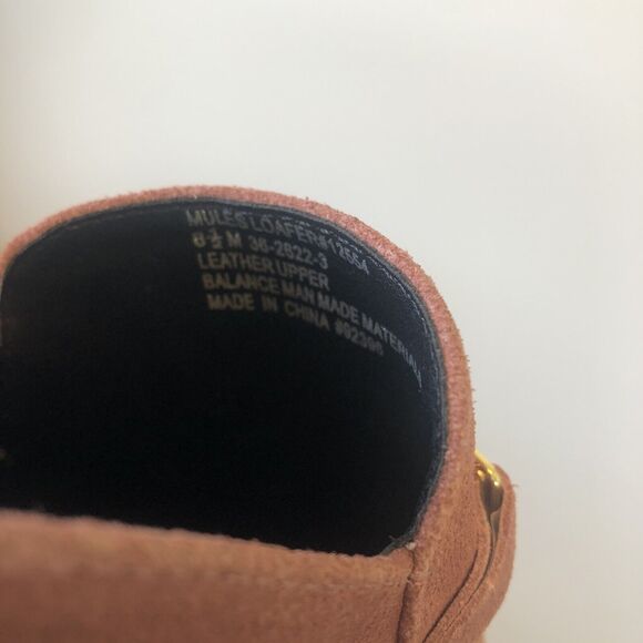 Ellos Horsebit Leather Suede Mules Loafers Pink Rose Embroidered Womens Size 8.5 - Picture 13 of 13